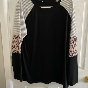 NWOT plus-size Color Block T-shirt.